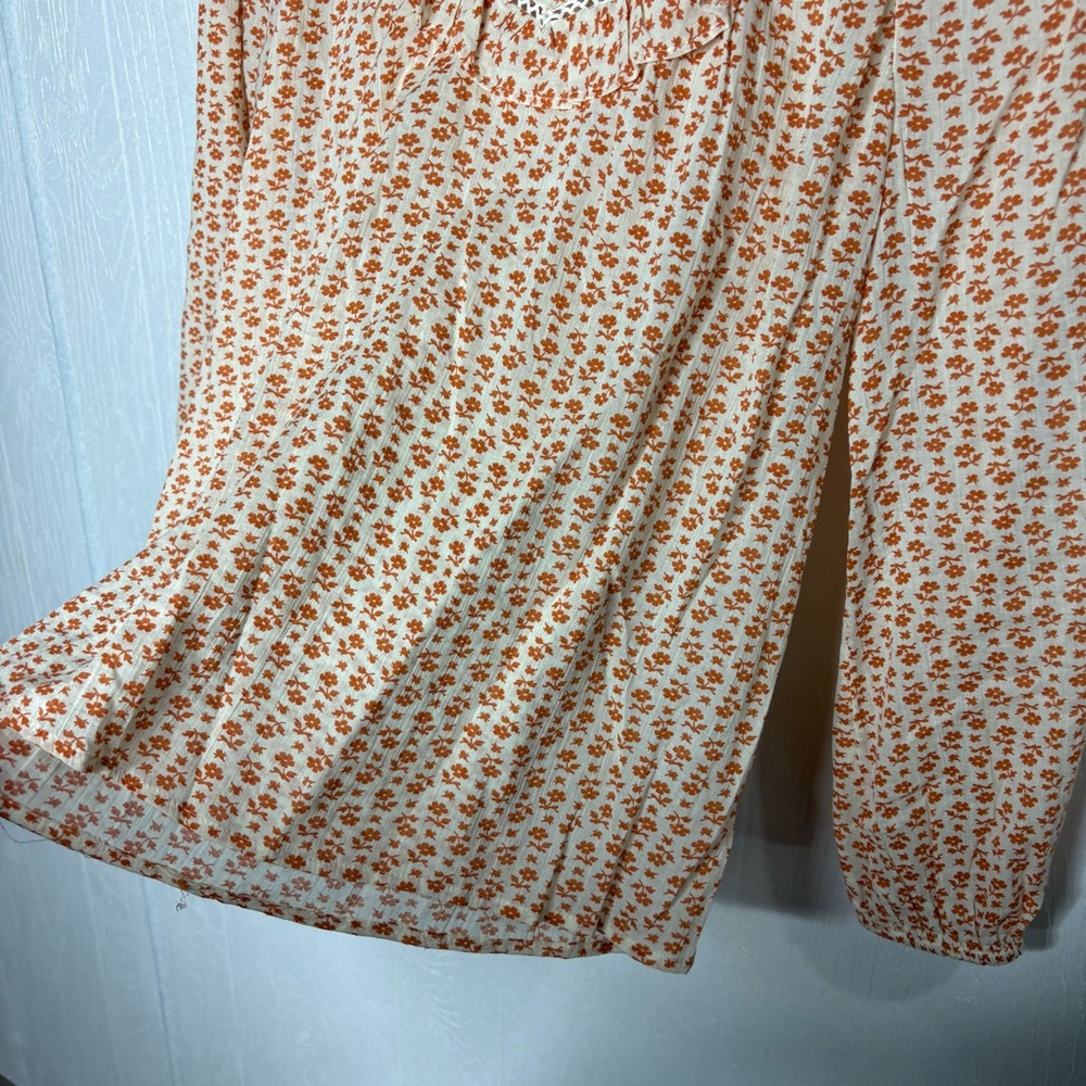 Madewell Floral Ruffle Blouse in Cream and Orange - Picture 7 of 13